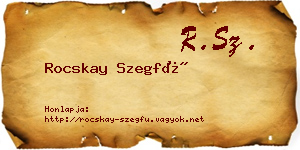 Rocskay Szegfű névjegykártya